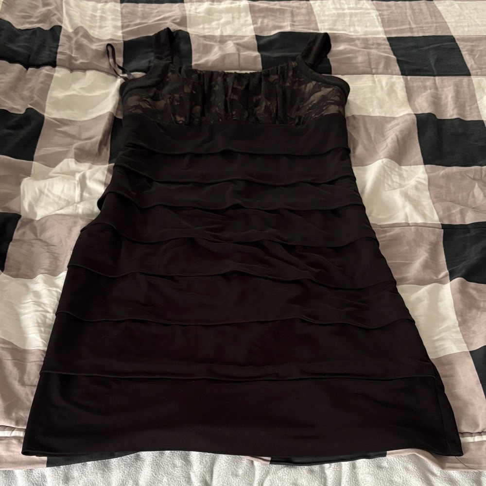 Enfocus Studio Black Mini Dress